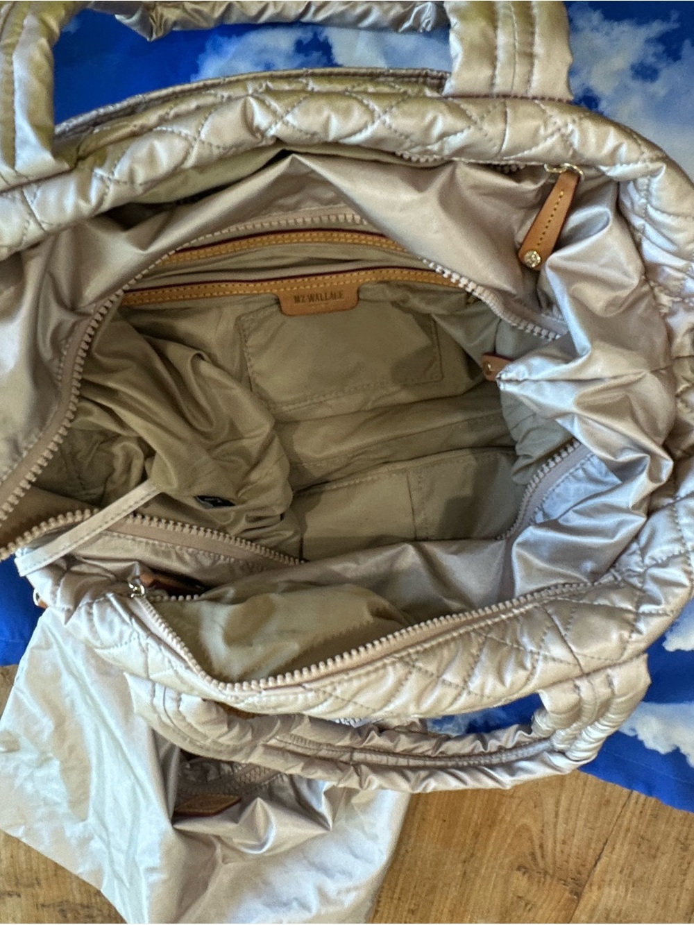 MZ Wallace Medium Metro Deluxe Rose Gold Nylon Tote - Picture 6 of 10